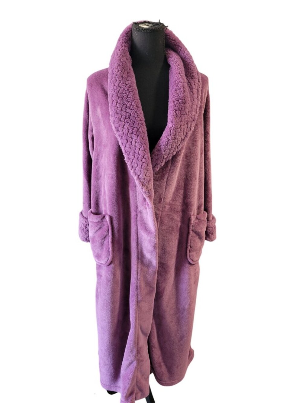 Carole Hochman Women's Shawl Collar Plush Robe Size M Cozy Comfy Loungewear - Picture 2 of 12